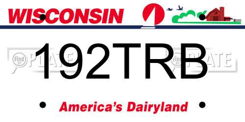 192TRB Wisconsin License Plate