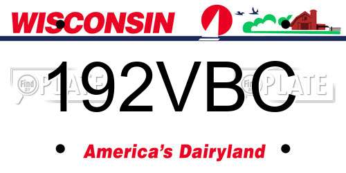192VBC Wisconsin License Plate
