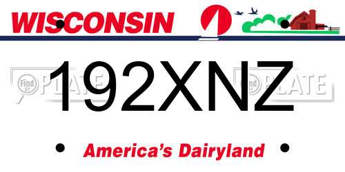 192XNZ Wisconsin License Plate