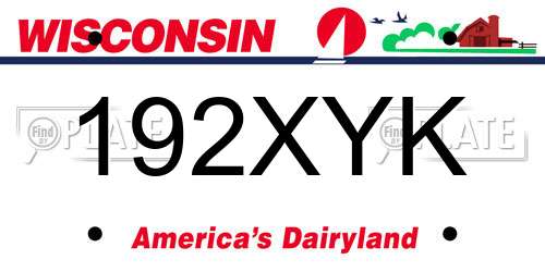 192XYK Wisconsin License Plate