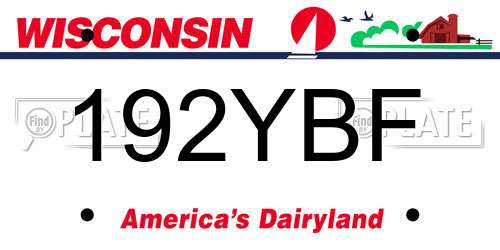 192YBF Wisconsin License Plate