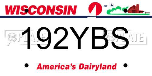 192YBS Wisconsin License Plate
