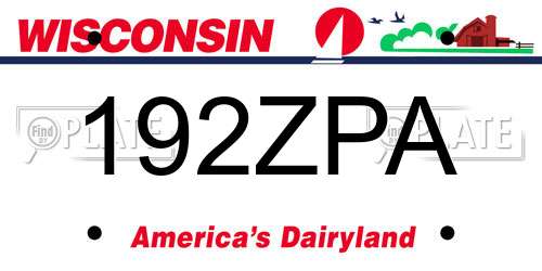 192ZPA Wisconsin License Plate