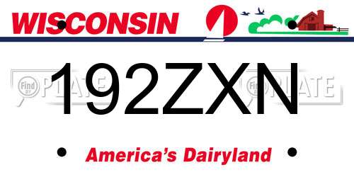 192ZXN Wisconsin License Plate