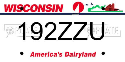 192ZZU Wisconsin License Plate