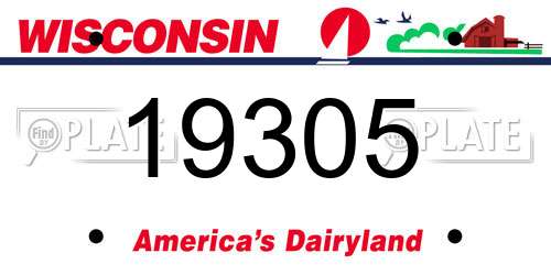 19305 Wisconsin License Plate