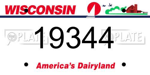19344 Wisconsin License Plate
