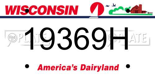 19369H Wisconsin License Plate