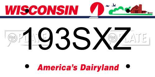 193SXZ Wisconsin License Plate