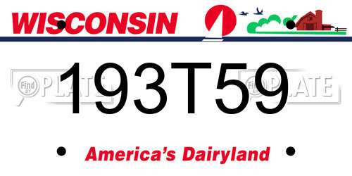 193T59 Wisconsin License Plate