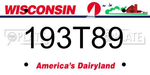 193T89 Wisconsin License Plate