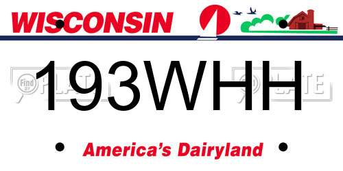 193WHH Wisconsin License Plate