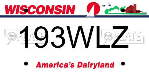 193WLZ Wisconsin License Plate