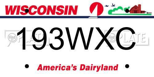 193WXC Wisconsin License Plate
