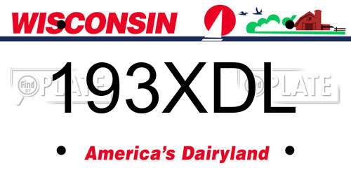193XDL Wisconsin License Plate