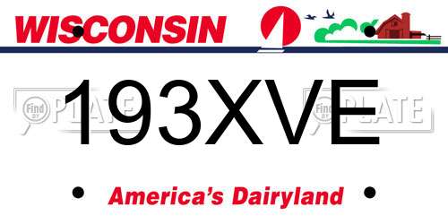 193XVE Wisconsin License Plate