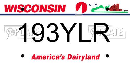 193YLR Wisconsin License Plate