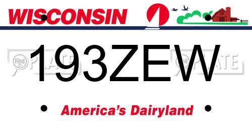 193ZEW Wisconsin License Plate