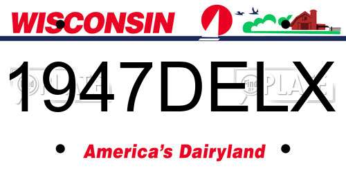 1947DELX Wisconsin License Plate