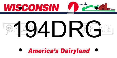 194DRG Wisconsin License Plate