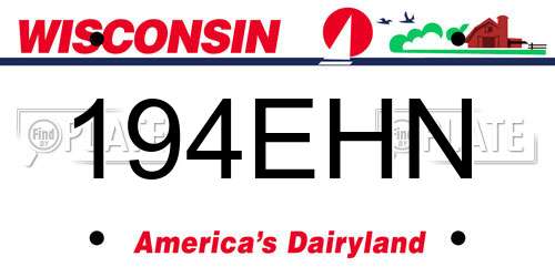 194EHN Wisconsin License Plate