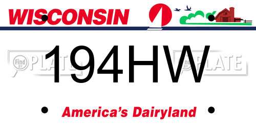 194HW Wisconsin License Plate