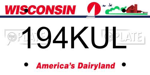194KUL Wisconsin License Plate