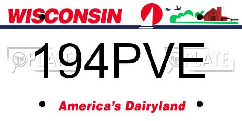 194PVE Wisconsin License Plate