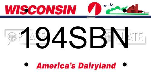 194SBN Wisconsin License Plate