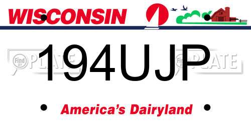 194UJP Wisconsin License Plate