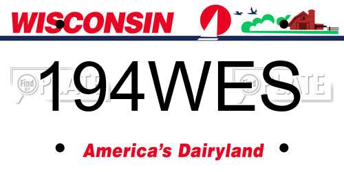 194WES Wisconsin License Plate