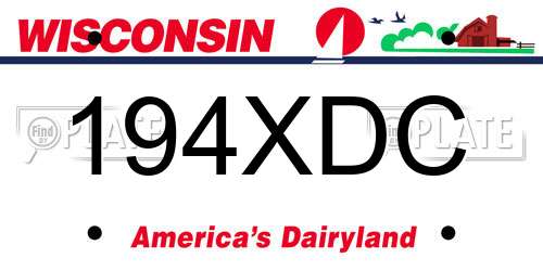 194XDC Wisconsin License Plate