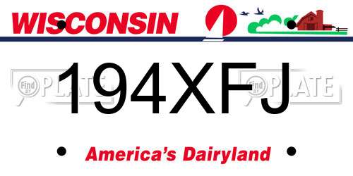 194XFJ Wisconsin License Plate