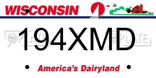 194XMD Wisconsin License Plate