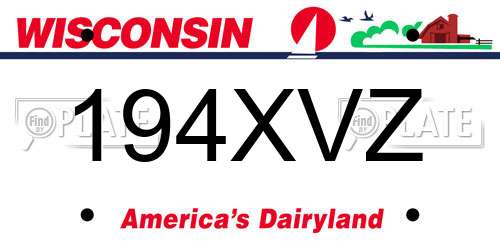 194XVZ Wisconsin License Plate