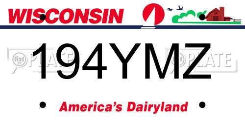 194YMZ Wisconsin License Plate