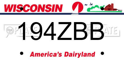 194ZBB Wisconsin License Plate