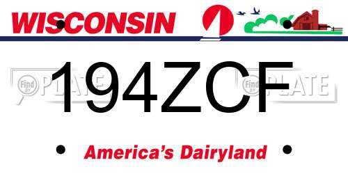 194ZCF Wisconsin License Plate