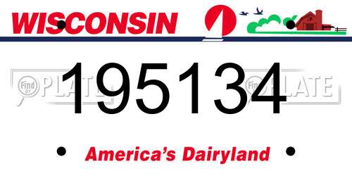 195134 Wisconsin License Plate