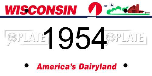 1954 Wisconsin License Plate