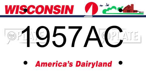 1957AC Wisconsin License Plate