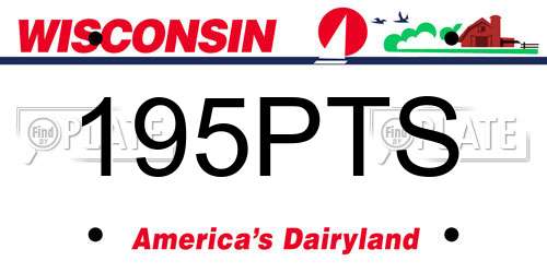 195PTS Wisconsin License Plate