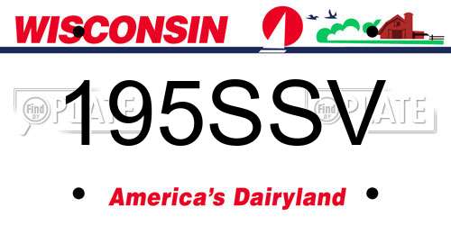 195SSV Wisconsin License Plate