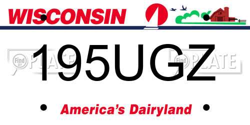 195UGZ Wisconsin License Plate