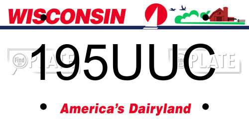 195UUC Wisconsin License Plate