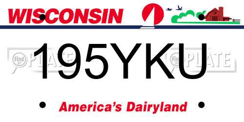 195YKU Wisconsin License Plate