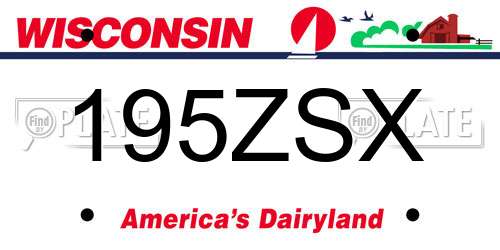 195ZSX Wisconsin License Plate