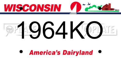 1964KO Wisconsin License Plate