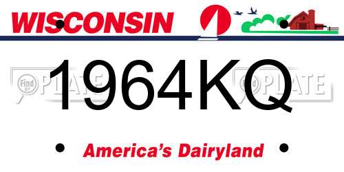 1964KQ Wisconsin License Plate