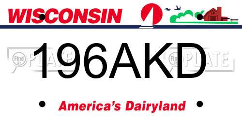 196AKD Wisconsin License Plate